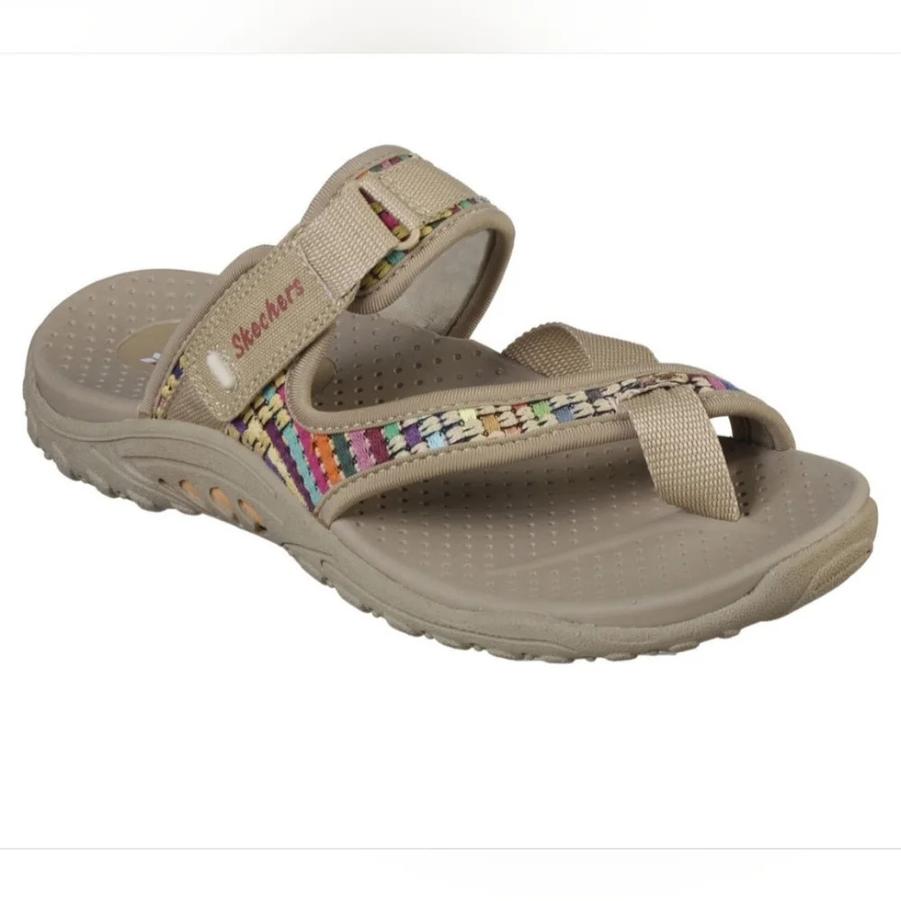 Skechers Raggae Mad Swag Cushioned slip on Sandals Size 9 Beach Resortwear